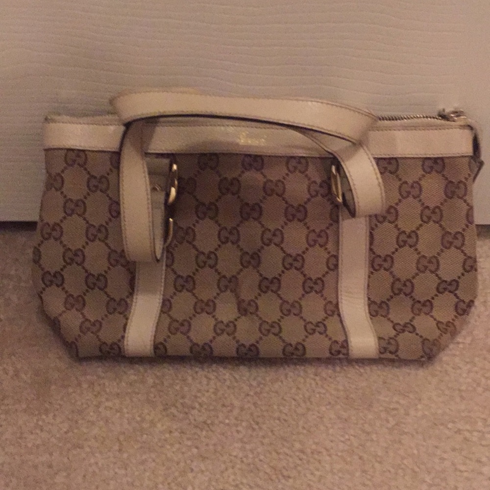 Authentic Small Cream and tan  Gucci bag